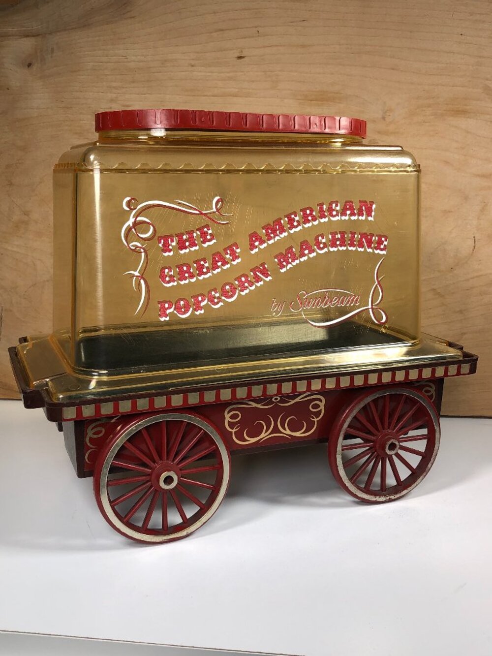 Vintage 1976 Sunbeam Great American Popcorn Machine Wagon Corn Popper #18-90 MCM